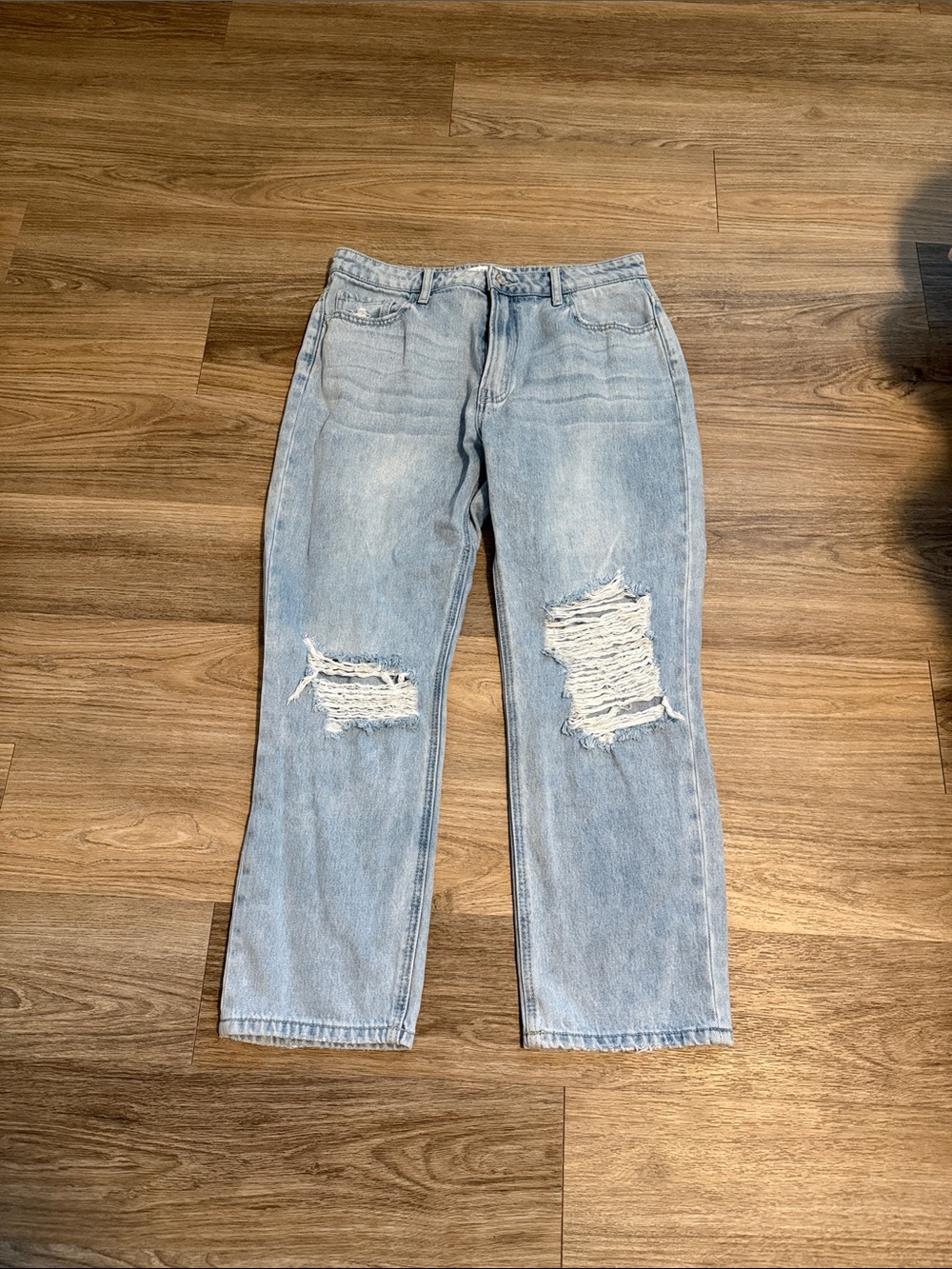Women’s Light Blue Distressed Boot Cut Jeans